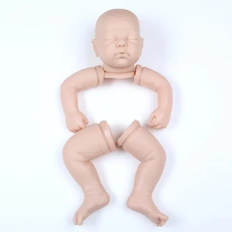 Realistische Reborn Baby Pop DIY Kit Onbeschilderde Zachte Siliconen Hoofd En Ledematen Levensechte Slapende Baby Pop Onderdelen