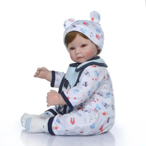Realistic Reborn Baby Doll 52cm Simulation Silicone Newborn Boy Girl Toys With Cotton Body For Kids Birthday Gift
