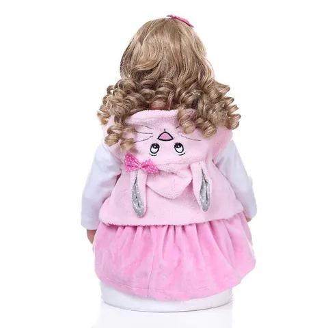 NPK 60cm Realistic Reborn Toddler Princess Doll Silicone Cotton Body Long Hair Weighted Handmade Lifelike Baby Doll Clothes Accessories Set