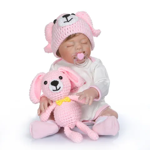 Realistic Silicone Reborn Baby Doll Lifelike Newborn Boy Girl Twin Doll With Hand Knitted Hat Socks Outfits Accessories Gift