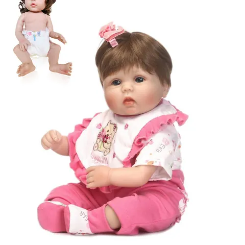 Realistic Reborn Baby Doll Full Body Silicone Vinyl Lifelike Washable Newborn Doll Toy With Clothes Accessories For Kids Gift