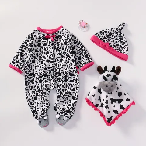 Reborn Baby Doll Clothes Outfits For 55cm Simulation Dolls Panda Fox Giraffe Animal Theme Doll Accessories Set With Hat Shoes