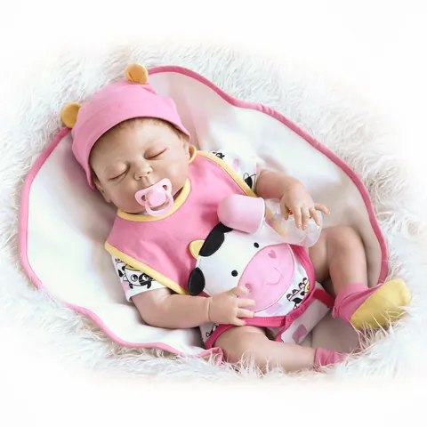 Lifelike Full Body Silicone Reborn Baby Doll Soft Touch Realistic Newborn Doll With Outfit For Kids Birthday Gift