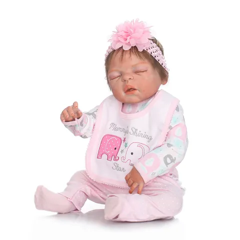Realistic Silicone Reborn Baby Doll Newborn Sleeping Baby With Accessories For Kids Birthday Gift Home Nursery