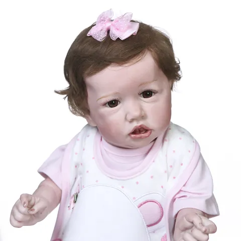 Lifelike Reborn Baby Doll Full Body Silicone Realistic Newborn Girl Doll With Clothes Rooted Hair Washable Toy Kids Gift