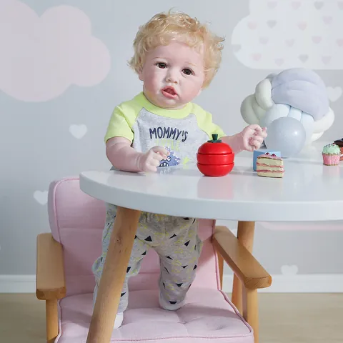 Poupée Reborn Garçon Réaliste Silicone Mélangé Souple Corps Entier Lavable Jouet Enfant Avec Vêtements Biberon Sucette