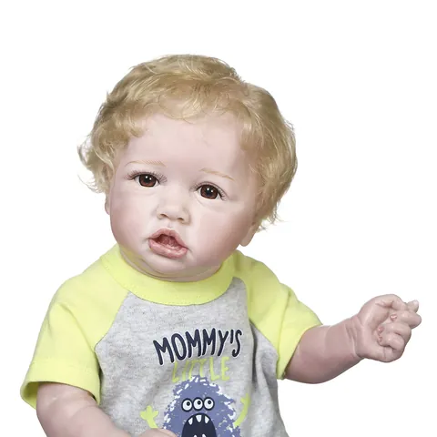 Poupée Reborn Garçon Réaliste Silicone Mélangé Souple Corps Entier Lavable Jouet Enfant Avec Vêtements Biberon Sucette