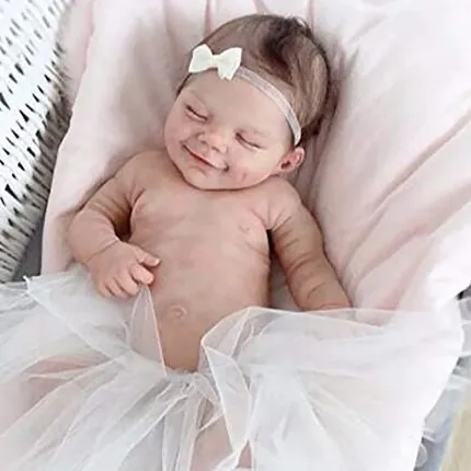 Realistic Reborn Baby Doll Full Silicone Lifelike Newborn Doll With Clothes For Kids Gifts Handmade Rooted Hair Realistic Skin Texture