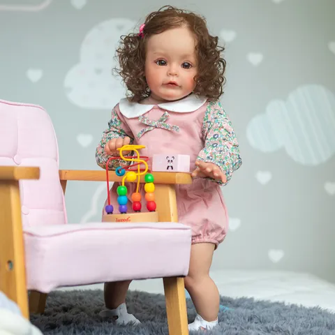 Lebensechte Reborn Baby Puppe Silikon Vinyl Weicher Stoffkörper Mit Rosa Blumenkleid Und Schleife Stirnband Simulation Prinzessin Puppe Geschenk