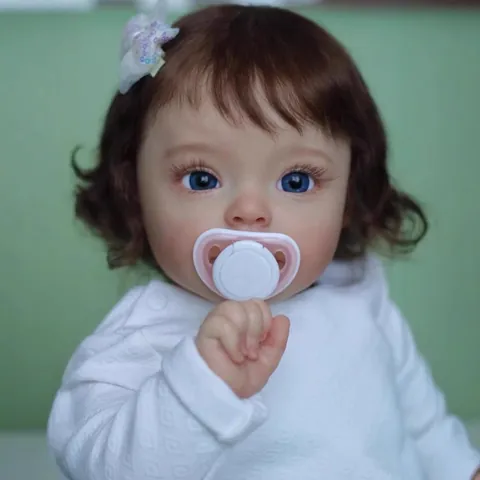 Reborn Kleinkind Mädchen Puppe Lebensnahe Gewichtete Silikon Vinyl Körper Realistische Neugeborene Simulation Baby Spielzeug Mit Handgewurzeltem Haar Und Kleidung
