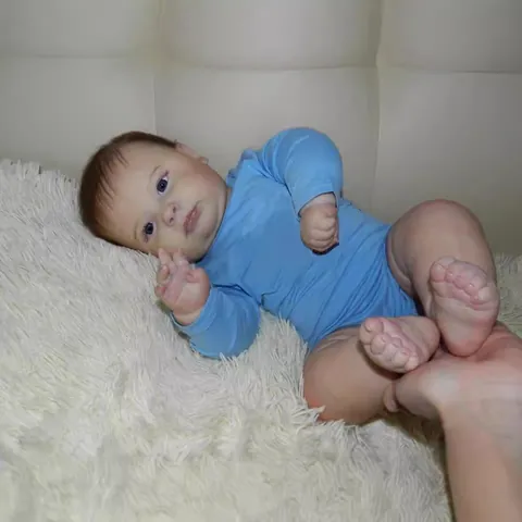 Lifelike Reborn Toddler Boy Doll Joseph Blue Bodysuit Soft Silicone And Cloth Body Hand Rooted Hair Realistic Newborn Toy