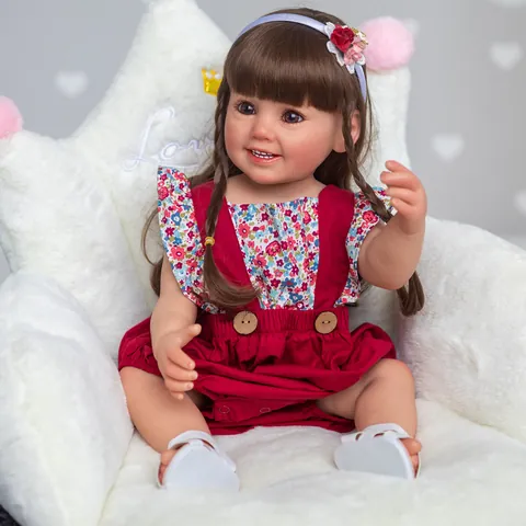 Levensechte Reborn Baby Pop Volledige Siliconen Vinyl 3D Geschilderde Huid Zichtbare Aders Realistische Prinses Meisje Pop Met Bloemen Outfit