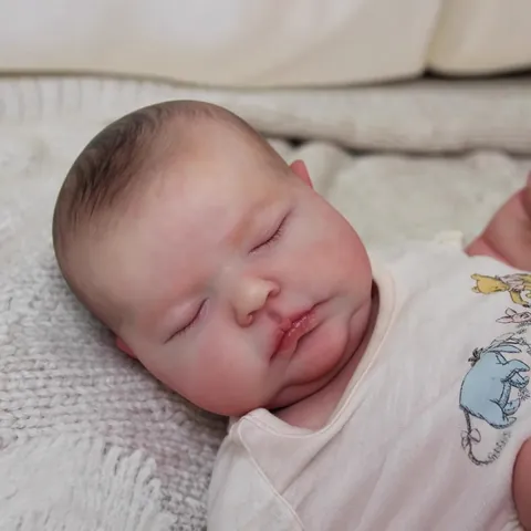 Realistic Reborn Baby Doll Tessa Asleep Lifelike Sleeping Newborn With 3D Skin Hand Painted Hair Silicone Cloth Body Simulation Toy For Kids Gift