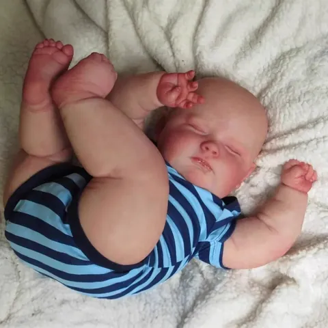 Bambola Reborn Realistica Neonato Che Dorme Ragazzo Ragazza Silicone Vinile Corpo In Tessuto Pelle Dipinta 3D Giocattolo