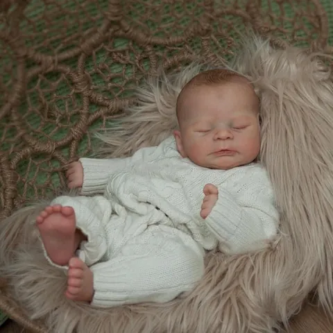 Bambola Reborn Realistica Simulazione Neonato Corpo in Tessuto Capelli Dipinti a Mano Pelle Morbida Giocattolo per Bambini