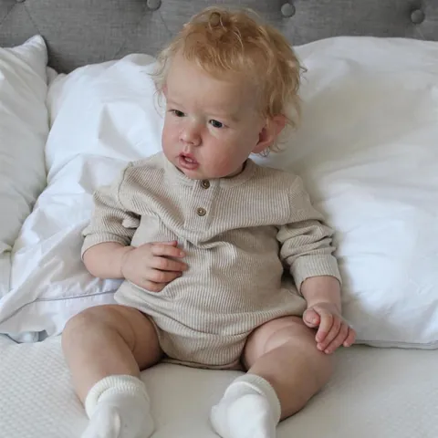 Realistic Simulation Boy Baby Reborn Doll Soft Silicone Skin Hand Rooted Hair Lifelike Handmade Toddler Collectible Toy Gift