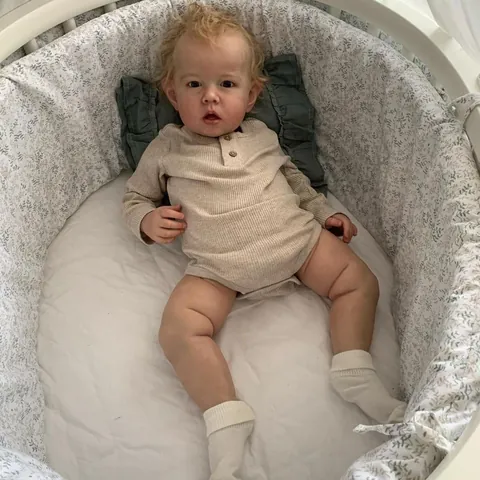 Realistic Simulation Boy Baby Reborn Doll Soft Silicone Skin Hand Rooted Hair Lifelike Handmade Toddler Collectible Toy Gift