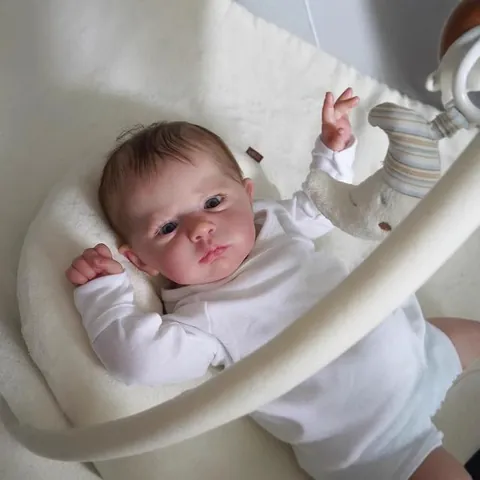 Handgefertigte Realistische Reborn Baby Jungen Puppe Mit 3D Haut Sichtbare Venen Silikon Stoff Körper Lebensechte Säuglingspuppe