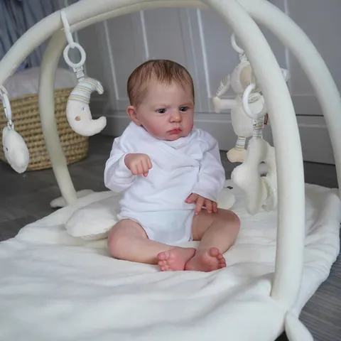 Handgefertigte Realistische Reborn Baby Jungen Puppe Mit 3D Haut Sichtbare Venen Silikon Stoff Körper Lebensechte Säuglingspuppe