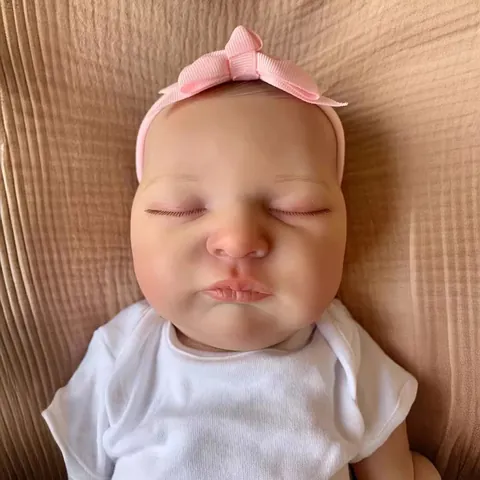 Realistische Reborn Baby Puppe Stoffkörper Handbemalt 3D Haut Sichtbare Adern Lebensechte Gewichtete Neugeborene Säugling Puppe Geschenk