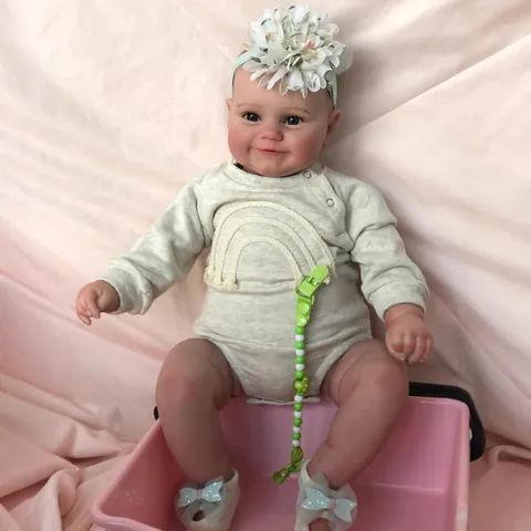 Bambola Reborn Realistica Maddie Corpo in Morbido Tessuto Pelle Dipinta Vene Visibili Capelli Dipinti a Mano Regalo Neonato Realistico