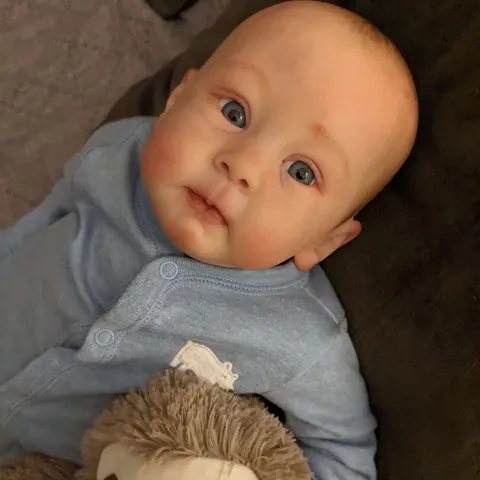 Realistische Reborn Baby Puppe Handgefertigte Realistische 3D Bemalte Haut Sichtbare Venen Stoffkörper Vinyl Simulation Neugeborenes Spielzeug Mit Kleidung