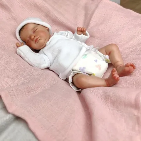 Realistic Reborn Baby Doll Silicone Cloth Body Sleeping Newborn Toy Doll For Children Toddlers Birthday Christmas Gift Soft Touching Realistic Doll