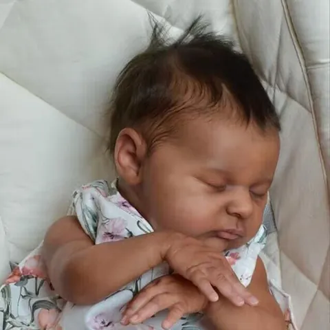 Realistic Reborn Baby Doll Hand Painted Vinyl Cloth Body Sleeping Infant Doll With Visible Veins Floral Outfit Toy Gift