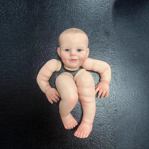Realistische Bemalt Reborn Baby Puppe DIY Set Silikon Vinyl Kopf Gliedmaßen Mit Stoffkörper Unmontiert Simulation Puppenteile Geschenk