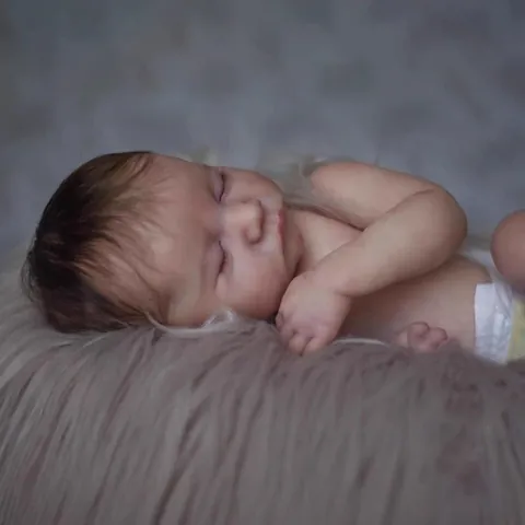 Lifelike Reborn Baby Doll Silicone Simulation Newborn Sleeping Doll With Rooted Hair For Kids Gift Realistic Toy Boy Girl