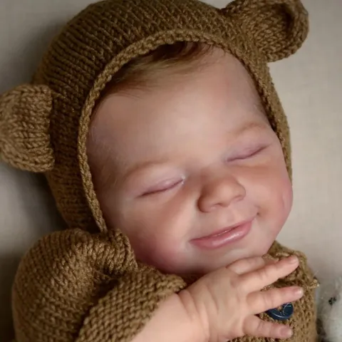 Realistic Silicone Reborn Baby Doll With Hand Rooted Hair 3D Painted Skin Visible Veins Soft Full Body Newborn Simulation Toy Gift