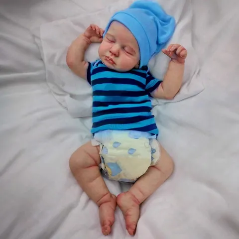 Realistic Reborn Baby Doll Lifelike Sleeping Newborn 3D Painted Skin Silicone Or Cloth Body Hand Painted Hair Toy For Kids