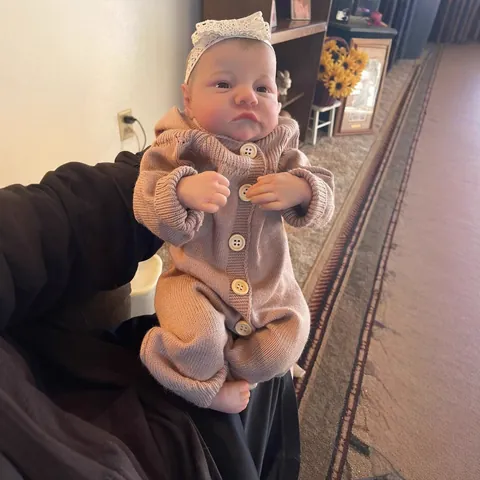 Realistische Reborn Babypuppe Handgefertigte 3D Haut Sichtbare Adern Silikon Stoff Körper Simulation Neugeborenes Spielzeug Mit Strickstrampler