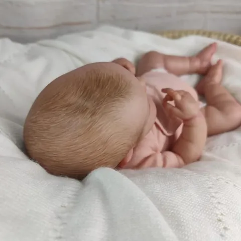 Bambola Reborn Realistica Fatta a Mano in Morbido Silicone Corpo in Tessuto Neonato Che Dorme Giocattolo Con Vestiti Rosa