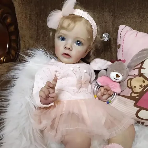 Realistic Lifelike Reborn Baby Doll Hand Painted With Visible Veins Hand Rooted Hair Pink Butterfly Outfit For Kids Gift