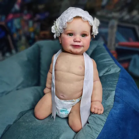 Lifelike Realistic Reborn Baby Doll Full Silicone Vinyl Body Realistic Newborn Girl Doll With Lace Hat Ribbon Diaper Pacifier Playmate Gift
