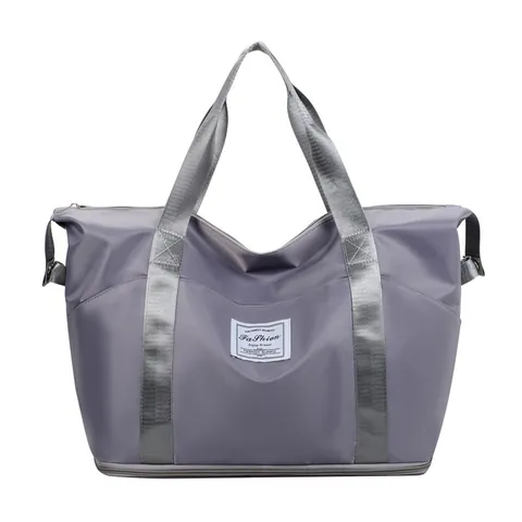 Large Capacity Expandable Travel Bag Women Lightweight Portable Handbag Short Distance Overnight Duffle Bag Gym Tote Bag PU