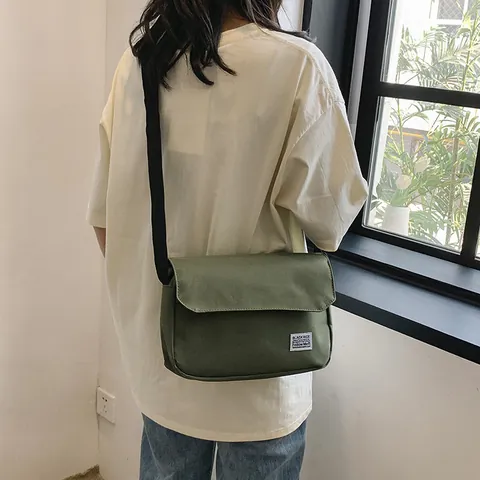 Minimalist Canvas Messenger Bag For Women Men Large Capacity Crossbody Bag With Adjustable Strap Casual Flap Shoulder Bag For Daily Use Street Trend Lifestyle