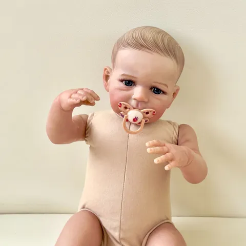 Bambola Reborn Realistica Bambino Piccolo Arti in Vinile Silicone Morbido Corpo in Stoffa Dipinto a Mano Giocattolo per Bambini