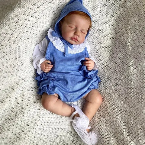 Lifelike Reborn Baby Doll Soft Silicone Limbs Cloth Body Realistic Newborn Sleeping Baby With Clothing Hat Shoes For Kids Birthday Gift