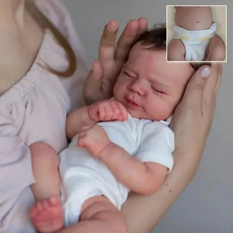 Realistische Reborn Baby Puppe Schlafendes Neugeborenes Spielzeug Mit Eingesetztem Haar Weichem Silikonkörper Stoff Set Für Kinder Geschenk