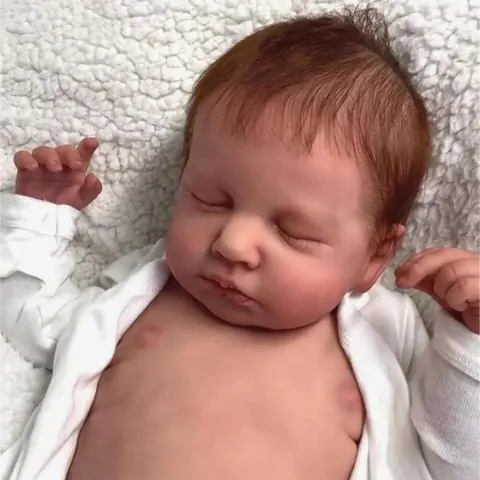 Realistic Reborn Baby Doll Full Silicone Body Sleeping Newborn Doll With Hand Rooted Hair For Girls Collectors Gift