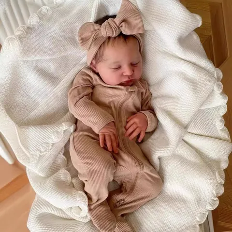 Handmade Realistic Reborn Baby Doll With 3D Skin Visible Veins Silicone Vinyl Body Lifelike Sleeping Newborn Doll Kids Toy Gift
