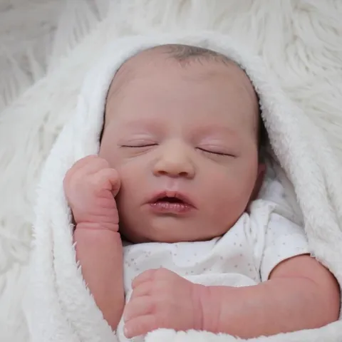 Realistic Reborn Baby Doll Sleeping Newborn Boy Girl Soft Silicone Limbs Weighted Cloth Body Hand Painted Hair Lifelike Infant Toy Gift