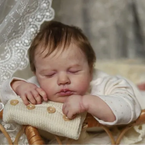 Realistic Reborn Baby Doll Sleeping Newborn Soft Silicone Vinyl Realistic Skin Texture Handmade Doll Birthday Gift For Kids