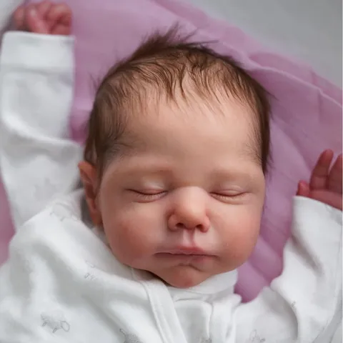 Realistic Reborn Baby Doll Sleeping Newborn Boy Girl With Soft Silicone Limbs Cloth Body Rooted Hair Handmade Lifelike Toy For Kids Gift
