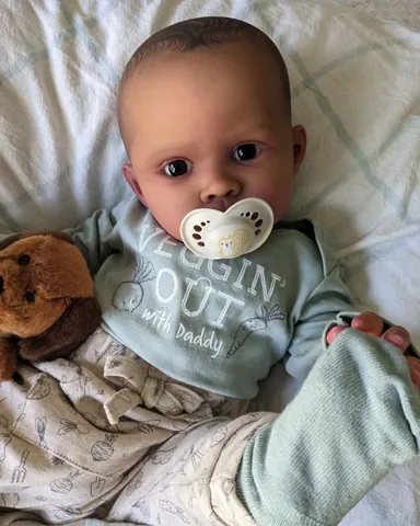 Realistic Reborn Baby Doll Handmade Soft Silicone Limbs Cotton Body Painted Hair Visible Veins Newborn Simulation Toddler Doll Toy