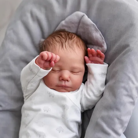 Realistic Reborn Baby Doll Sleeping Newborn Boy Girl With Soft Silicone Limbs Cloth Body Rooted Hair Handmade Lifelike Toy For Kids Gift