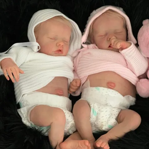 Realistic 48cm Reborn Baby Doll Full Silicone Body Sleeping Newborn Girl Washable Rooted Hair With Knitted Outfit Diaper Pacifier Gift