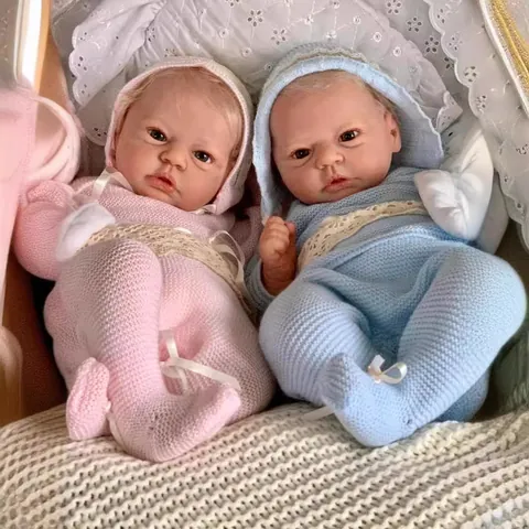 Realistische Reborn Babypuppe Mit Weichem Silikon Baumwollkörper Lebensechtes Neugeborenen Spielzeug Mit Strickkleidung Windel Magnetischer Schnuller Kinder Geschenk